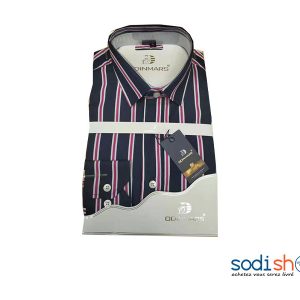 OdinMars Chemise à Rayures - Couleur Noir Rouge Pour Homme BJ00100