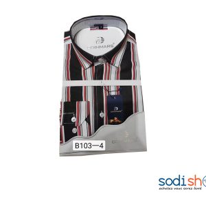 Chemise Coupe Droite Manche Longue à Rayure Bâton Multicolore BJ00100