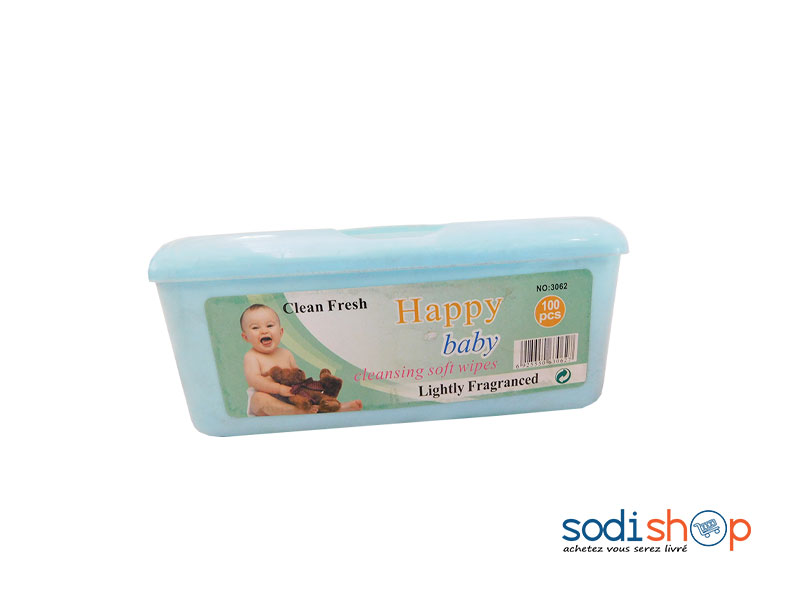 Lingettes Pour Bébés Composition Douce et Parfumée - Happy Baby Boite de 100 Pièces RD0084