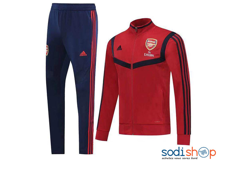 Jogging de Sport Complet Arsenal Marque Adidas Couleur Rouge et Bleue BK0096