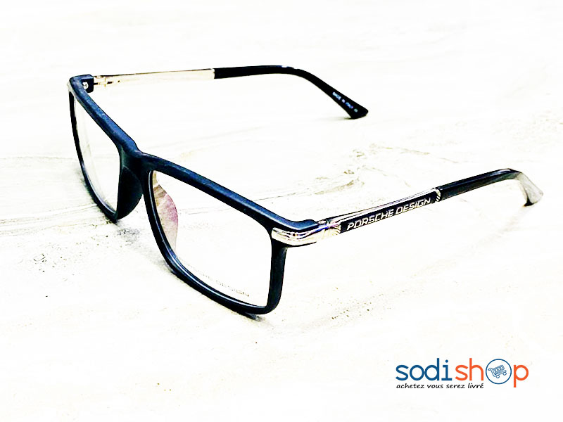 Lunette Homme Porsche Design Forme Rectangle - Couleur Noir Argent DL00106