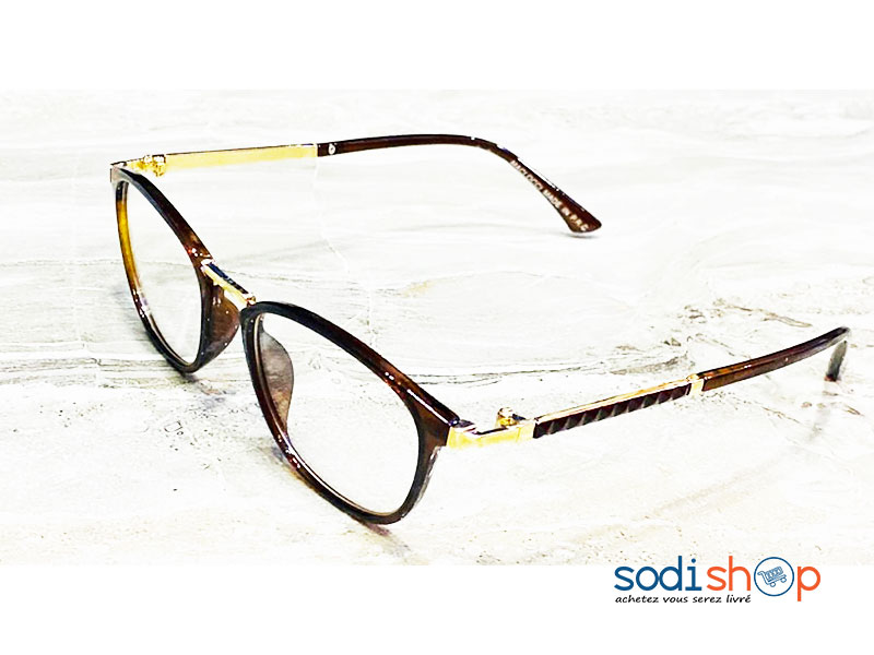 Maclocci Lunette Homme Forme Ovale Design Stylé - Couleur Marron Or