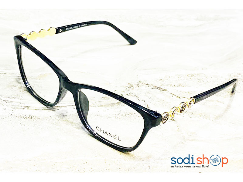 Lunette Chanel Pour Femme - Haute Qualité Couleur Noir Or DL00106