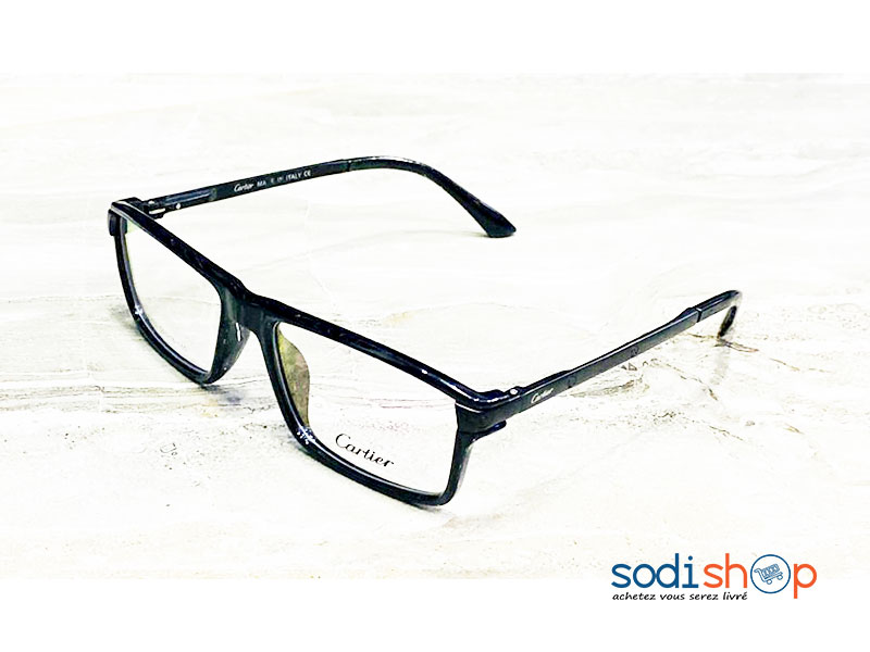 Cartier Lunette Pour Homme Forme Rectangle - Couleur Noir DL00106