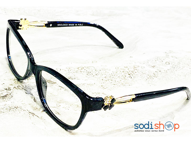 Lunette Maclocci Pour Femme Forme Arrondie Couleur Noir Or DL00106