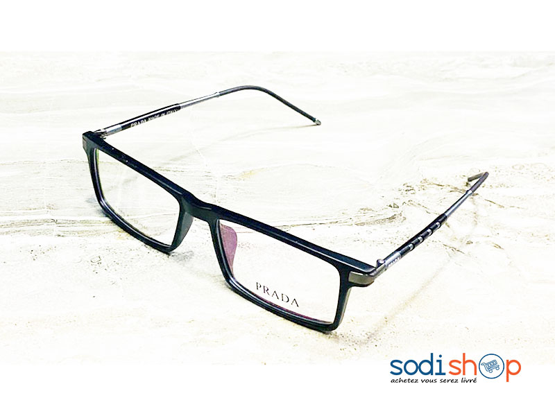 Lunette Prada Forme Rectangle - Couleur Noir Pour Homme DL00106