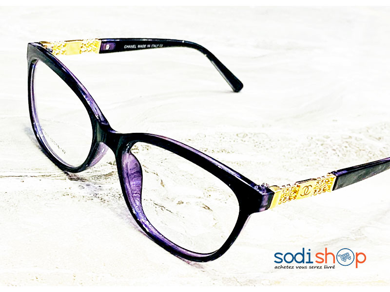 Lunette Chanel Haute Qualité - Couleur Noir Or Pour Femme DL00106