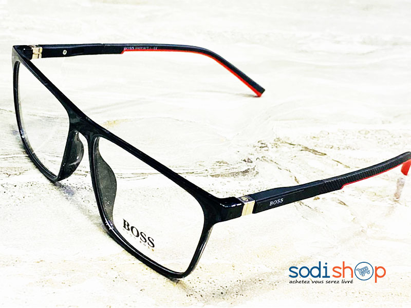 Lunette de Vue Non Correcteur Marque Huggo Boss Couleur Noire et Rouge DL00106