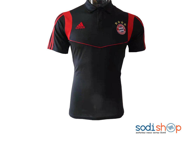 Polo Adidas Coupe Slim - Bayern de Munich Couleur Rouge Noir PL0034