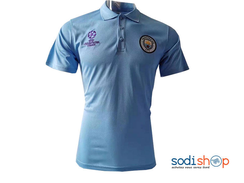 Maillot en Lacoste Manchester City Couleur Bleue Champions Ligue BK0096