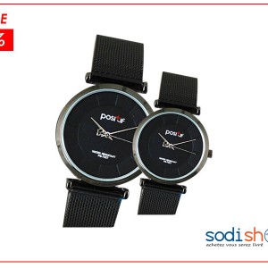 Montre Positif Ensemble 2 Montre Pour Couple Couleur Noire Sodi00