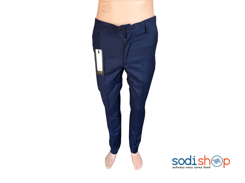 Pantalon en Tissu Couleur Bleue Marine Pour Homme BJ00100