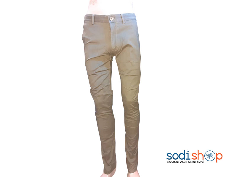 Pantalon en jeans Couleur Kaki Pour Homme BJ00100