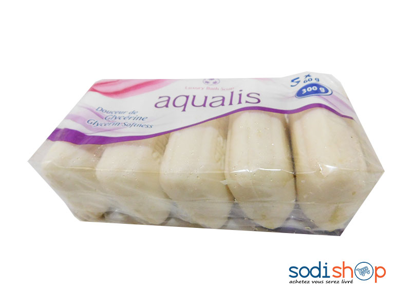 Paquet de 5 Savon en Morceau Aqualis Enrichi à la Glycérine 300g MG00109