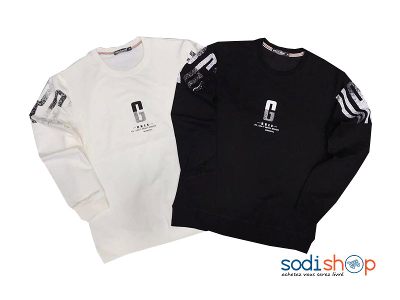 Pull-Over Imprimé en Lettre Délavé Manches Longues BJ00100
