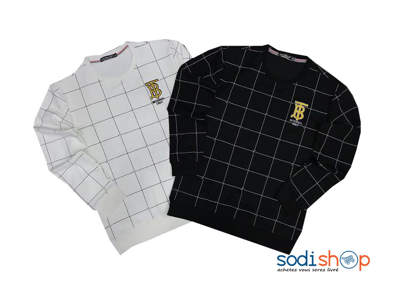 Pull-Over à Imprimé Quadrillé Manches Longues BJ00100