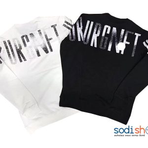 Pull-Over à Imprimé en Lettre Délavé Manches Longues BJ00100