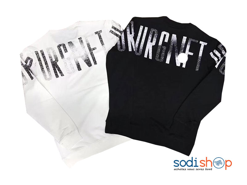 Pull-Over à Imprimé en Lettre Délavé Manches Longues BJ00100