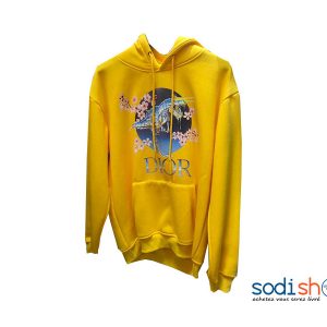 Sweat à Capuche Dior Couleur Jaune Pour Homme et Femme BJ00100