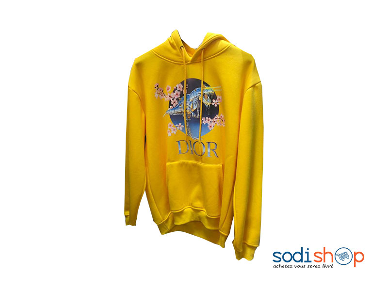 Sweat à Capuche Dior Couleur Jaune Pour Homme et Femme BJ00100