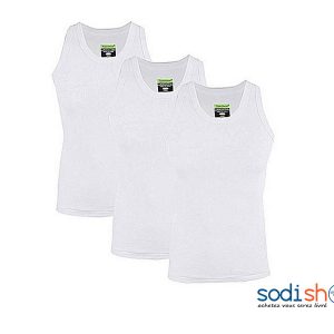 T-Shirt Blanc Débardeur Homme 100% Coton - Yarrison New Design 3 Pièces Ultra Confortables BK0072