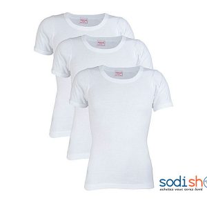 T-Shirt Blanc 100% Coton Peigné - Yarrison Men’s T-Shirt 3 Pièces BK0072