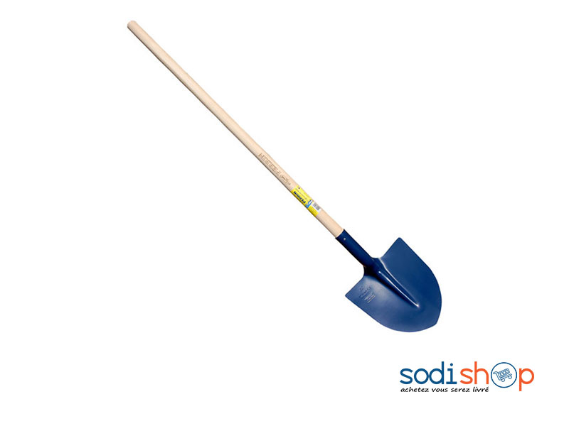 Pelle Ronde Métallique Manche en Bois - Outil de Maçonnerie TG00108