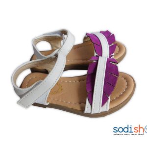 Sandales Pour Fillette Couleur Blanc et Violet - Chaussure Enfant WBM00108
