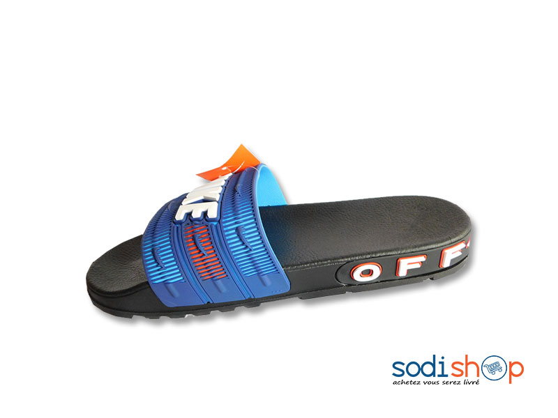 Claquette Nike Sandale Confortable - Couleur Noir Bleu MS0076