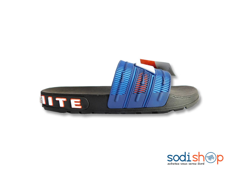 Claquette Nike Sandale Confortable - Couleur Noir Bleu MS0076 – Image 2