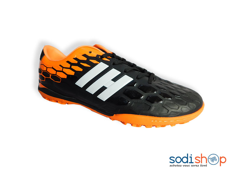 Chaussure à Crampon Couleur Noir Orange - Haute Qualité MS0076
