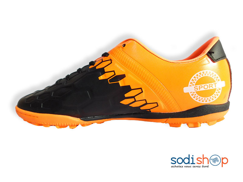 Chaussure à Crampon Couleur Noir Orange - Haute Qualité MS0076 – Image 2