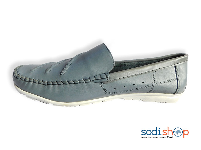 Mocassin Pour Homme Chaussure en Cuir - Couleur Gris MS0076
