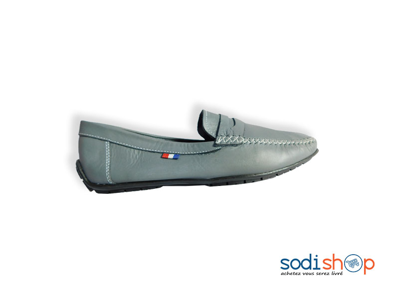 Chaussure Mocassin Matière en Cuir - Couleur Gris MS0076 – Image 3