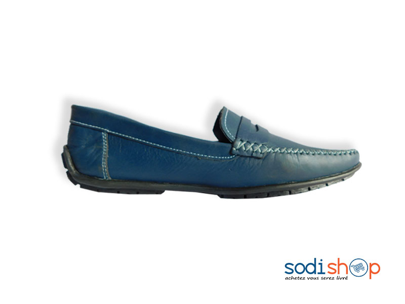 Chaussure Mocassin Matière en Cuir - Couleur Bleu MS0076 – Image 2