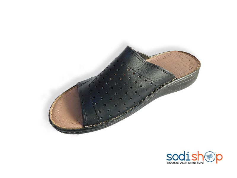 Chaussure Babouche Pour Homme à Motif Couleur Noir MS0076