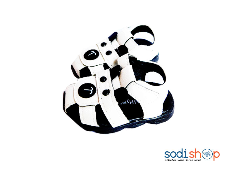 Chaussure Nue Pied Pour Petite Fille Couleur Noir et Blanc WBM00108
