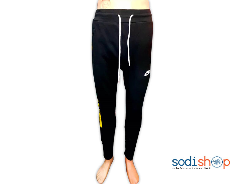 Pantalon Jogging Nike Composition en Coton - Couleur Noir Jaune BK0096