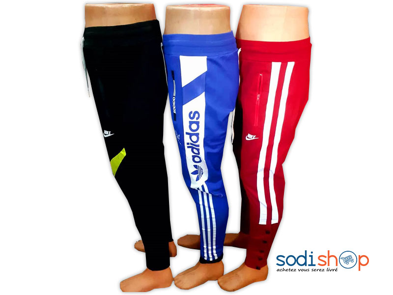 Pantalon Jogging Adidas Couleur Bleu et Blanc BK0096 – Image 2