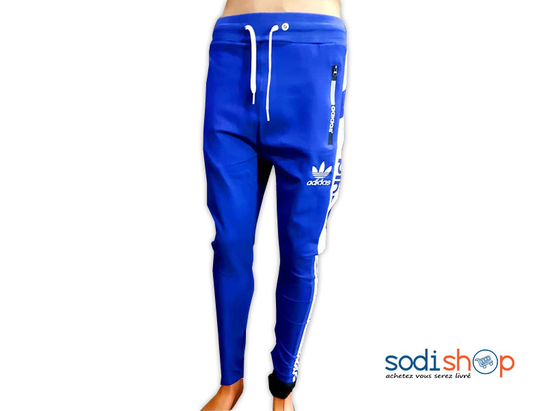 Pantalon Jogging Adidas Couleur Bleu et Blanc BK0096
