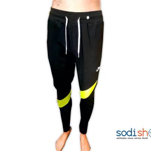 Pantalon Jogging de Sport Couleur Noire et Verte  BK0096