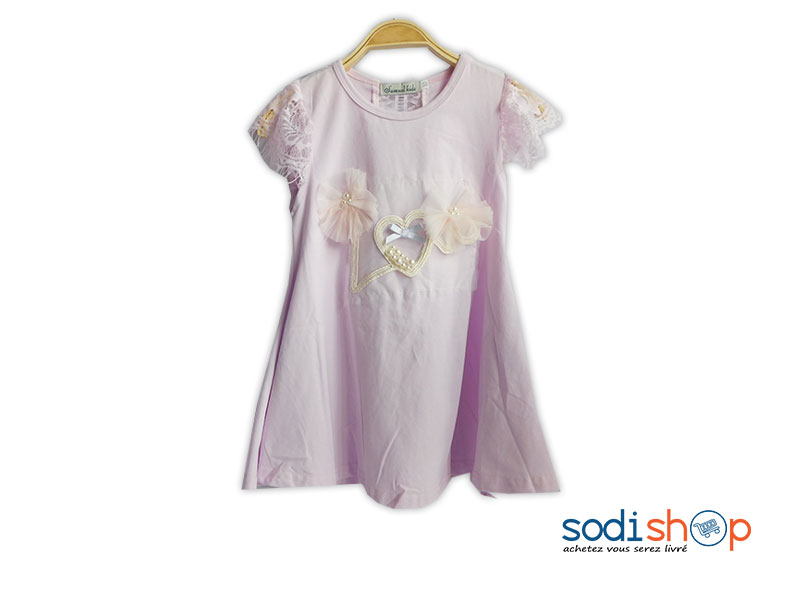 Robe Body Couleur Rose Pour Petite Fille WBM00108