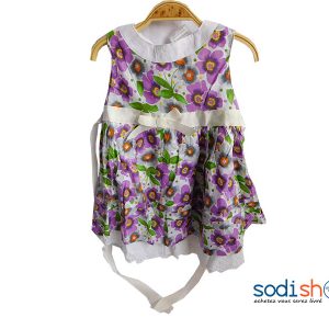 Robe Imprimé à Fleur Pour Petite Fille Couleur Violet et Blanc WBM00108