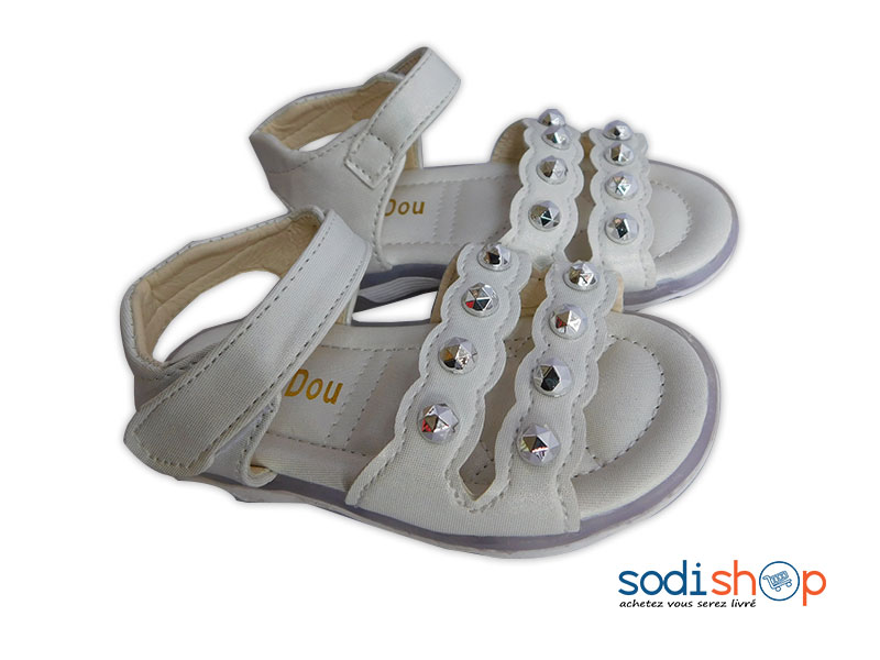 Sandale Nue Pied Pour Petite Fille Couleur Blanche WBM00108