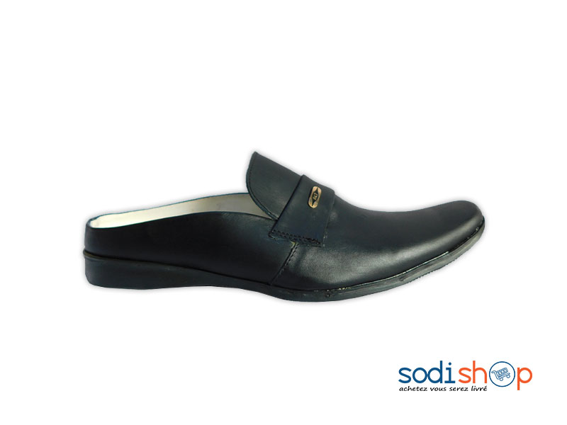 Soulier Babouche en Cuir Couleur Noir MS0076 – Image 3