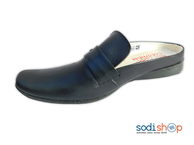 Soulier Babouche en Cuir Couleur Noir MS0076 – Image 2