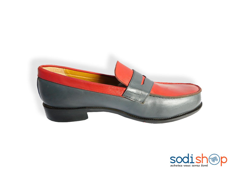 Soulier en Cuir Couleur Rouge et Noir pour Homme MS0076