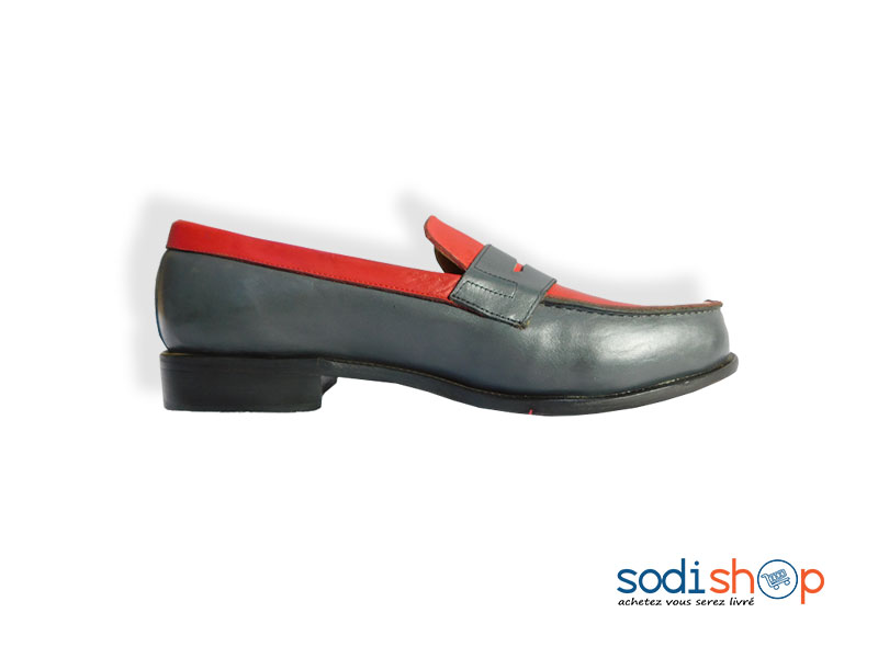 Soulier en Cuir Couleur Rouge et Noir pour Homme MS0076 – Image 2