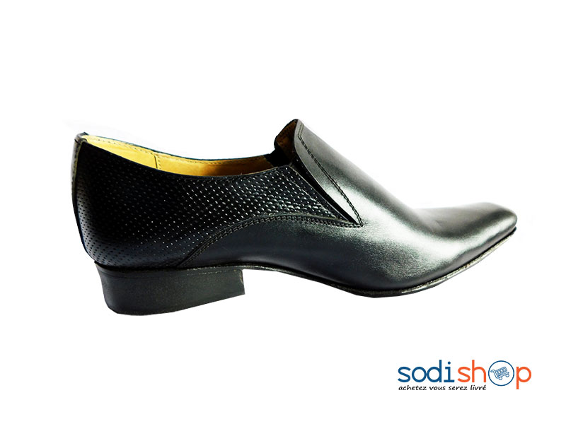 Soulier à Motif en Cuir Noir pour Homme MS0076