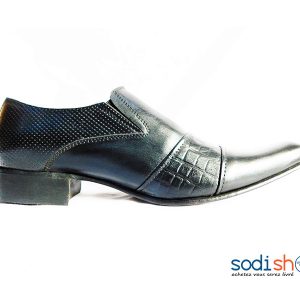Soulier à Motif en Cuir Noir pour Homme MS0076